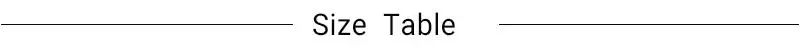 size table