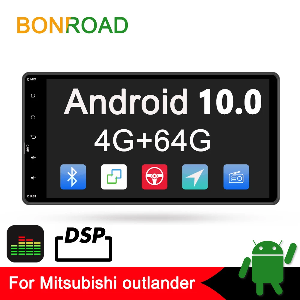 Автомобильный мультимедийный плеер Bonroad проигрыватель на Android 10 0 без dvd с GPS для