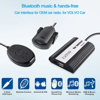 

CATUO 3.5mm AUX Input CD Sound Quality Wireless Media Streamimg Bluetooth Music & Hands-free Car Interface For VOLVO Car