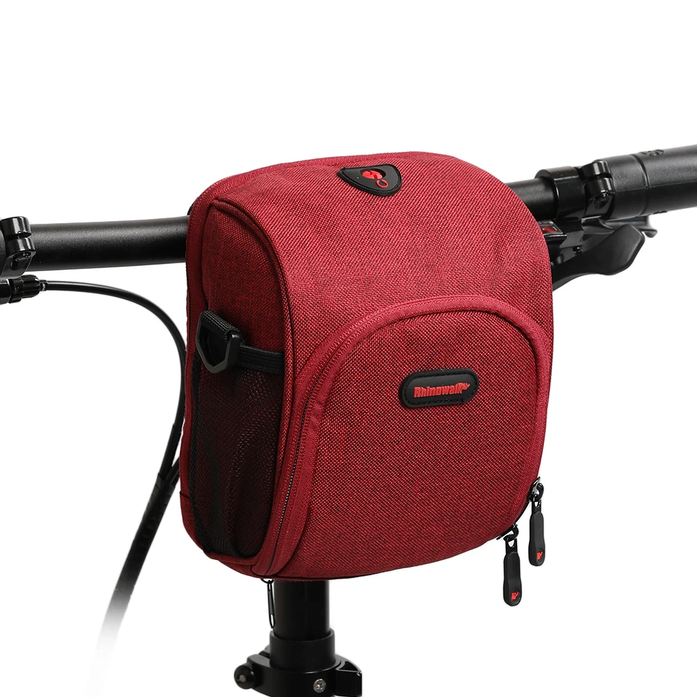 Rhinowalk E-Bicycle Bags Bike Cycling Front Basket Pannier Frame Tube Handlebar phone holder shoulder E-bike bag Black - Цвет: Red