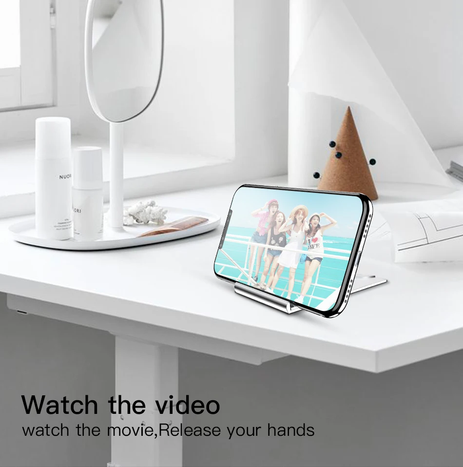 !ACCEZZ Phone Stand Universal Desktop Holder For iPhone 11 Pro 8 X Samsung Support Bracket 180 Degree Adjustable For ipad Tablet (6)