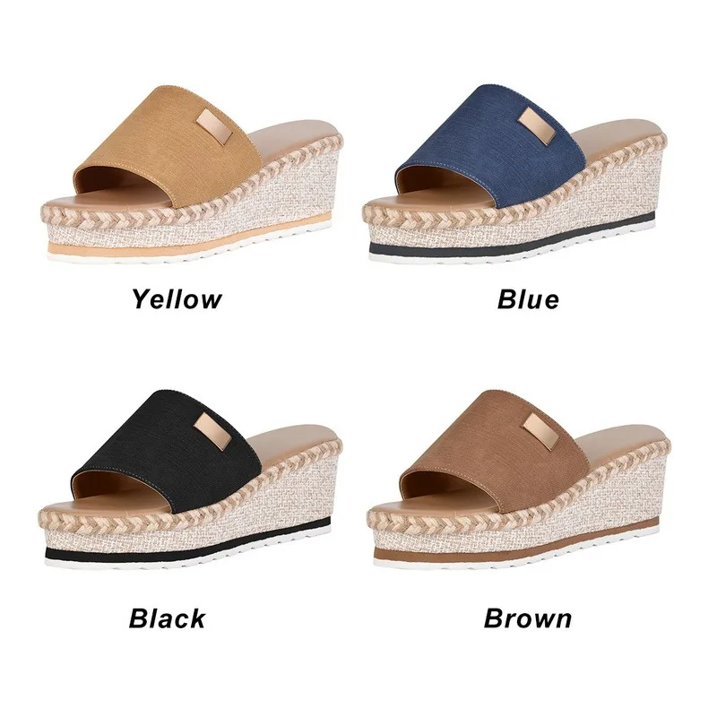 Platform Wedges Slippers Women Sandals 2021 New Female Shoes Fashion Heeled Shoes Casual Summer Slides Slippers Women