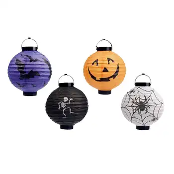 

4pcs Halloween Decoration Items Props Pumpkin Lantern Ghost Festival Lantern Houses Bars Ghosts Parties Scenes Supplies