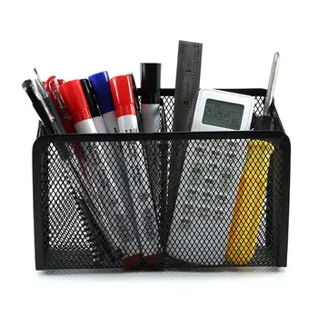 

Mesh Magnetic 2 Grid Semicircle Pen Stationery Holder Desk Storage Pencil Rack