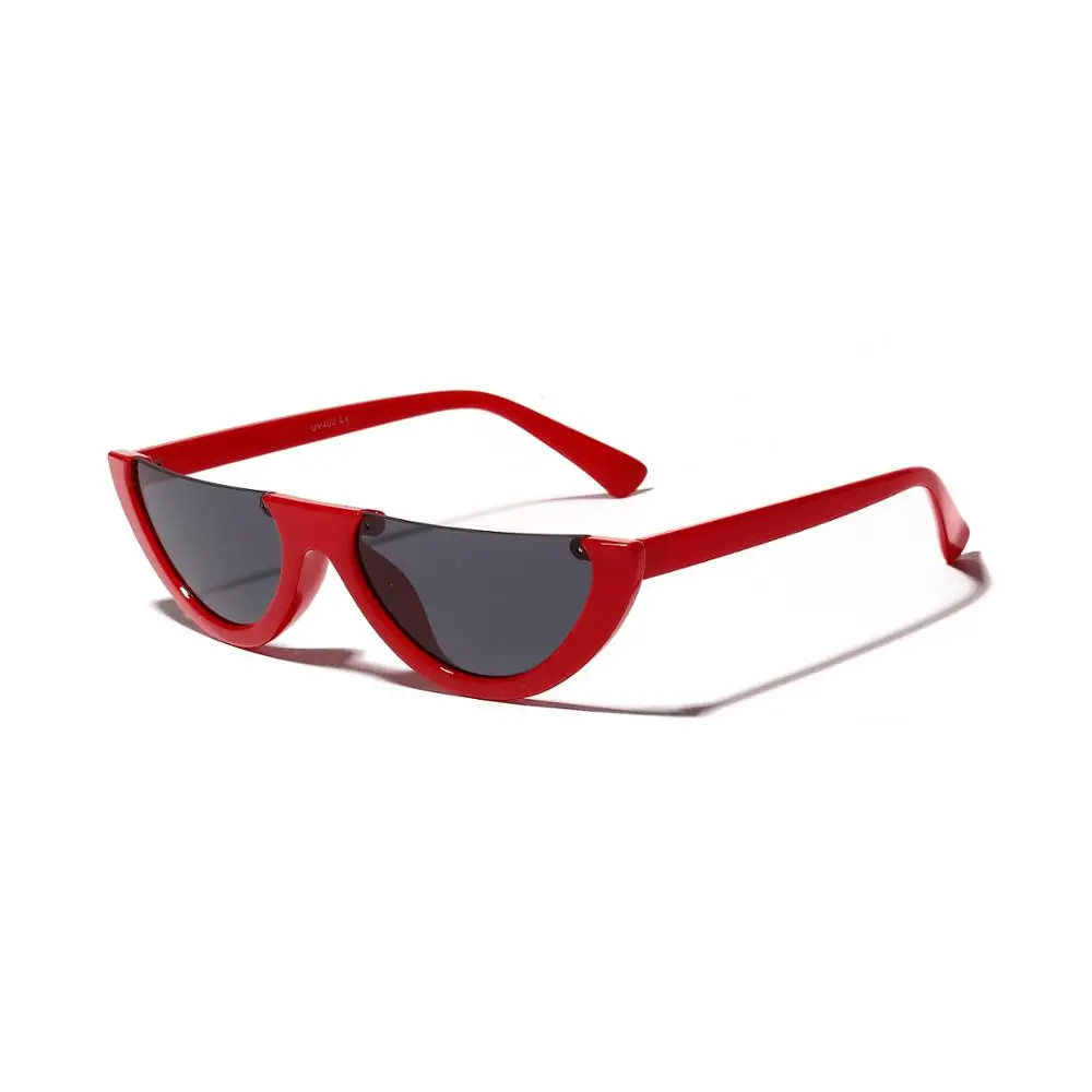 Red Son 2019UV400 Модные женские солнцезащитные очки в полуоправе с кошачьими глазами, женские солнцезащитные очки в стиле ретро, бренд, модные дизайнерские женские солнцезащитные очки