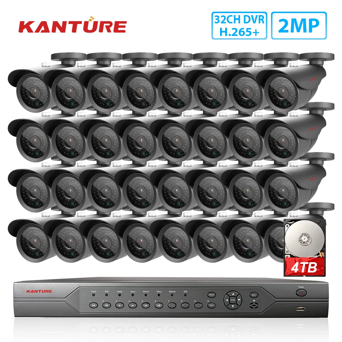 Камера видеонаблюдения KANTURE H.265 водонепроницаемая инфракрасная камера