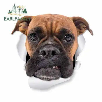 

EARLFAMILY 13cm x 12.1cm For Boxer Dog Motorcycle Car Stickers Waterproof Decal Scratch-proof Decals Bumper Decoration
