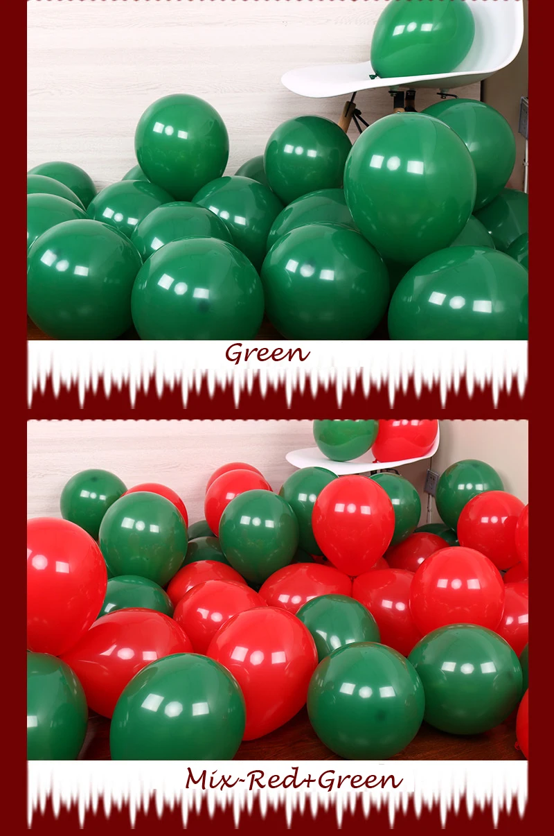 Год рождество шар зеленый красный круглый латексные шарики 100 шт Свадебный день рождения баллон гелия для детей для мальчиков детский душ оформление