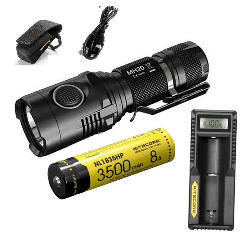 NITECORE MH20 Micro-usb зарядка вспышка CREE XM-L2 U2 Макс 1000 люмен луч бросок 220 м Спорт на открытом воздухе фонарь тактический фонарь