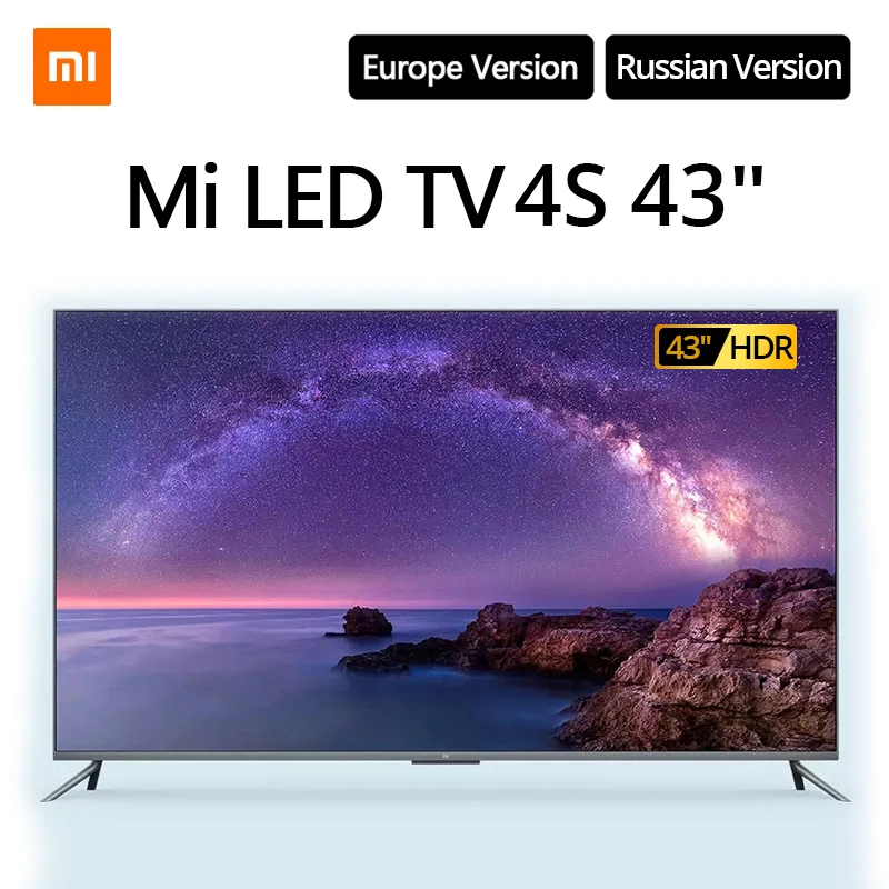 Xiaomi TV 4S 43 дюйма 4K смарт телевизор 2G + 8G Память Поддержка miracast Netflix DVB T2 C/DVB S2