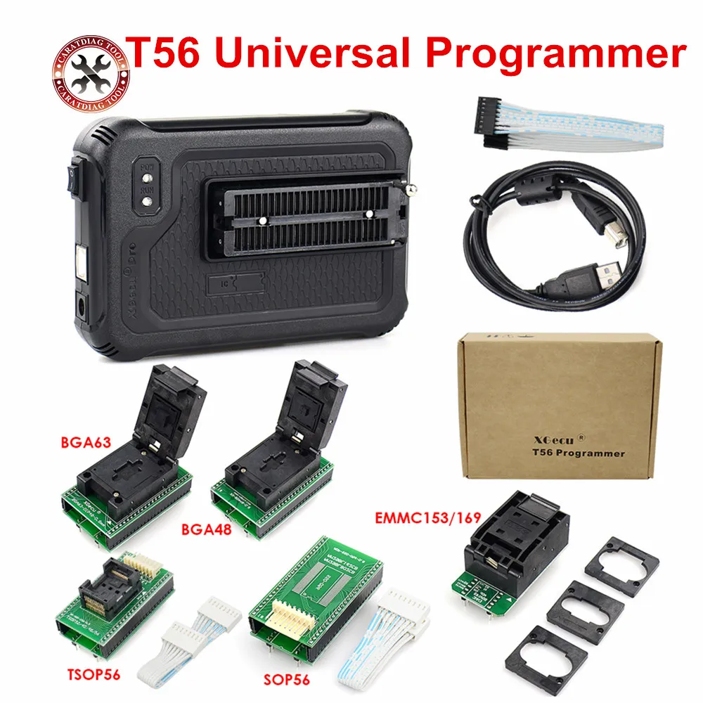 Eredeti Xgecu T56 Programozó 56 Pin -Illesztőprogramok Támogatás 20000+ Ic A Pic/Nand Flast/Emmc Tsop48/Tsop56/Bga+ 5 Adapterhez