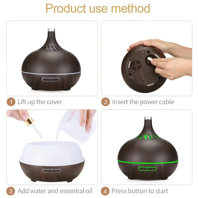 Aroma Essential Oil Diffuser Ultrasonic Cool Mist Humidifier Air Purifier 7 Color Change Led Night Light for Office Home