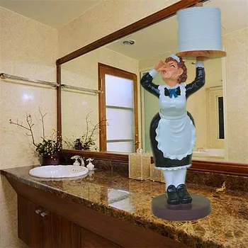 

Creative Servant Sculpture Toilet Paper Dispenser Decor Craft Embellishment Accessories Supplies Furnishing For Wash Room M5134