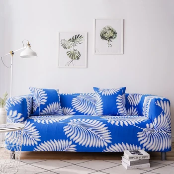 

Blue Leaf Sofa Cover Cotton Set Elastic Couch Cover Sofa Covers for Living Room Pets cubre sofa Sofa Towel 1/2/3/4-Seater 1PC