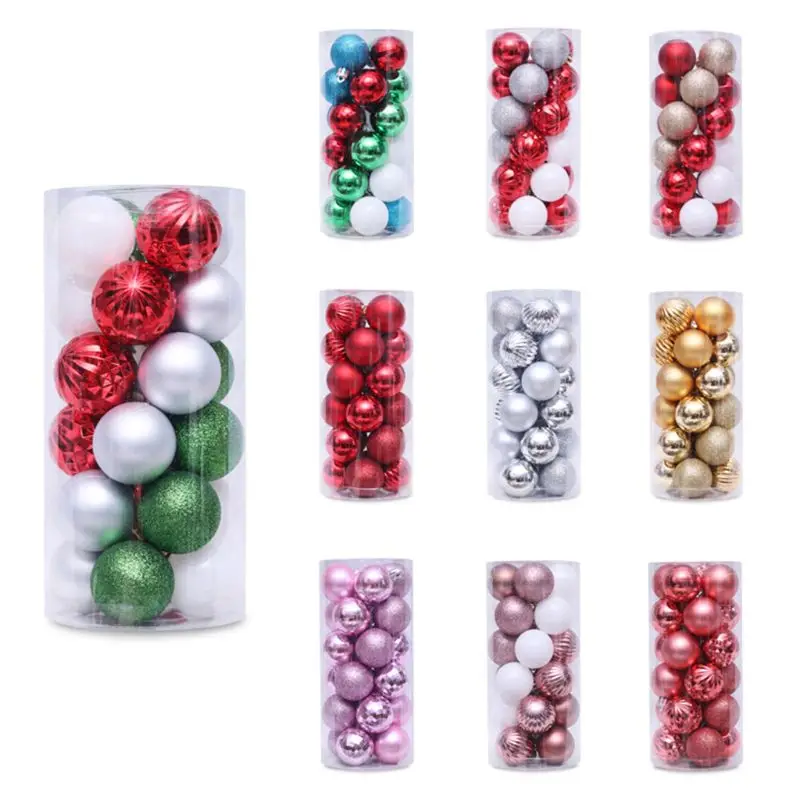 

24pcs 40mm Christmas Balls Party Baubles Xmas Tree Decoration Hanging Ornament Xmas Home Party Decor New Year Gift