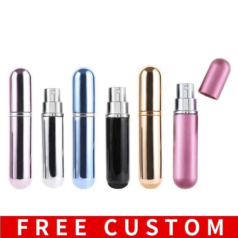 5ml Portable Refillable Mini Spray Perfume Bottle Travel Aluminum Atomizer Empty Cosmetic Container Free