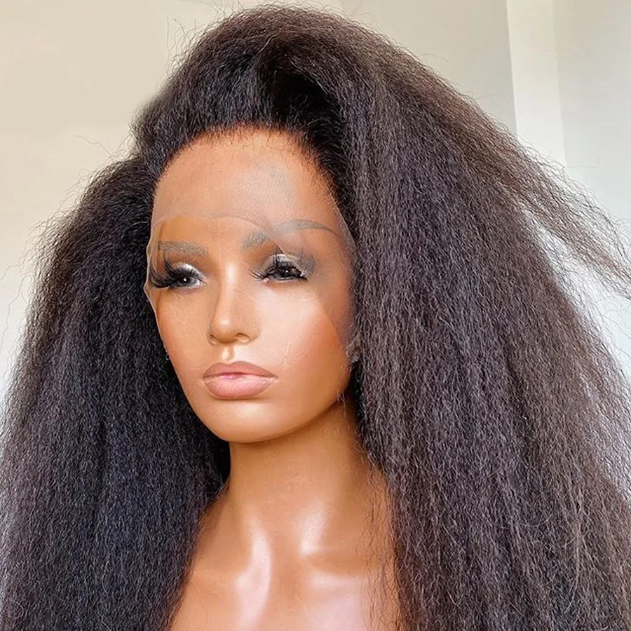 Glueless Full Lace Human Hair Wigs Remy Kinky Straight Lace Front Wig 360 Lace Front Wig Human Hair Pre Plucked Human Hair Wigs