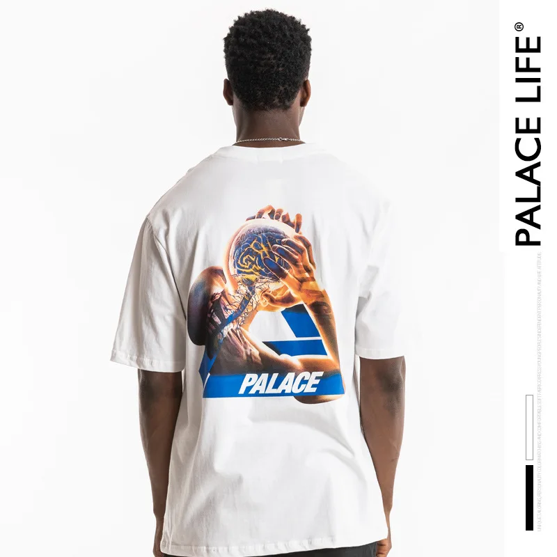 Футболка с тройной гаиновой гетероморфной тригонометрией Palace life 20SS свободная