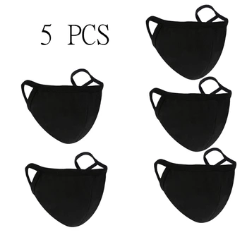 

5PCS Mask Anti-Dust Reusable Mouth Mask Anti-fog Haze PM2.5 Breathable Washable Earloop Respirator Unisex