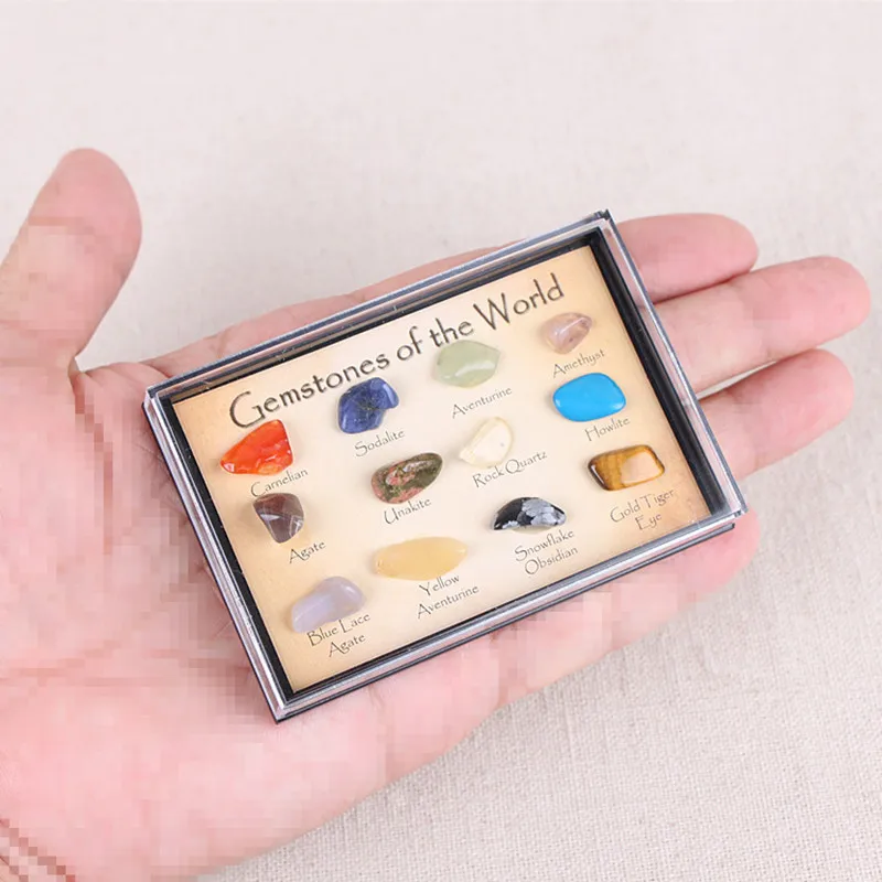 

12pcs Gemstones Natural Stone and Crystals Polished Healing Natural Crystal Gemstone Color Stone Gift Natural Stone Collection