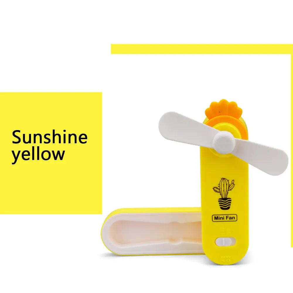 Yellow USB мини вентилятор охлаждения кактус вентилятор ABS милый портативный ручной мультфильм путешествия дома на открытом воздухе летом - Цвет: Yellow