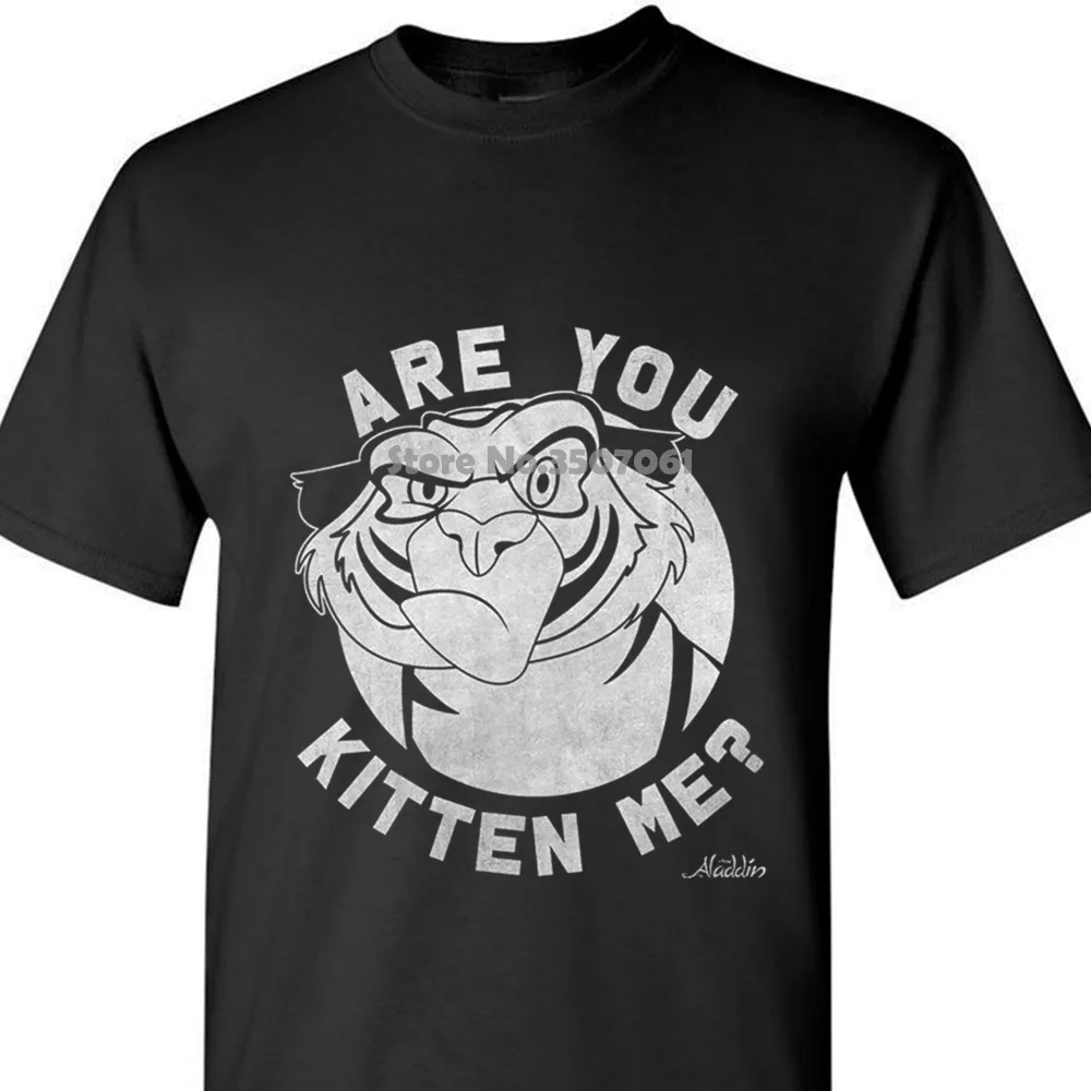 O-neck Fashion Casual High Quality Print T Shirt Aladdin Rajah Kitten Me Mens Graphic coat clothes tops Short Sleeve Tee | Мужская