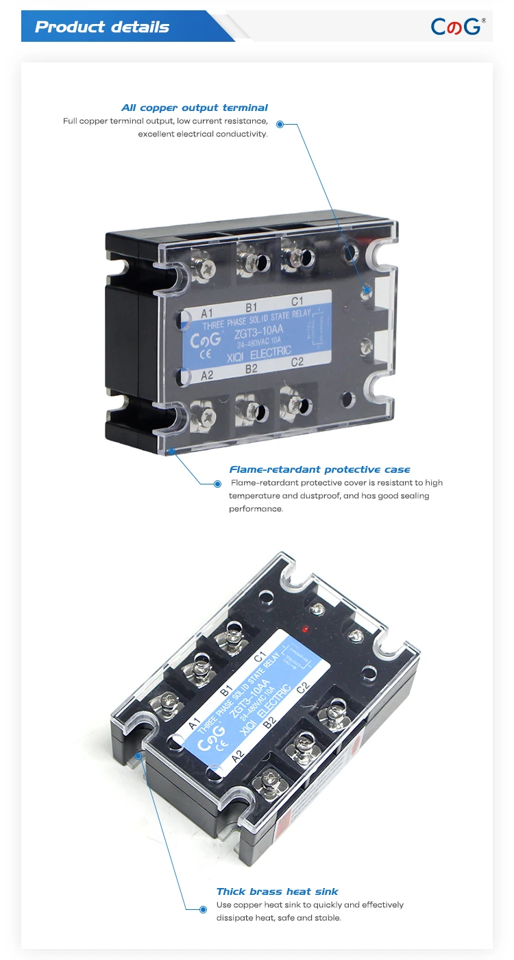 CG 10A 25A 40A AA трехфазный SSR AC управление AC теплоотвод твердотельные реле SSR AC в AC