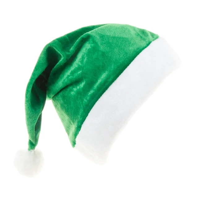 Gorro de Navidad verde para adultos y niños, gorro cálido de Papá Noel con  bola, de felpa, para invierno - AliExpress