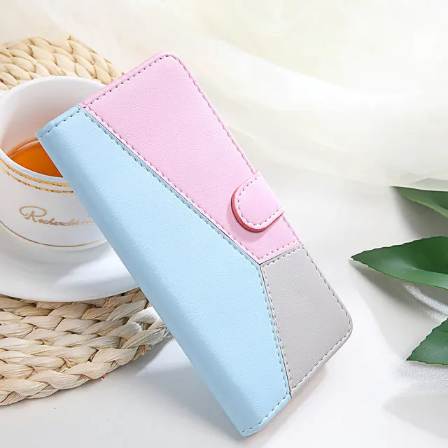 Кошелек из искусственной кожи в стиле пэчворк откидной чехол Etui для Xiaomi mi 9 Lite на mi 9 Lite Роскошный чехол 360 Защита для Xio mi 9 Lite чехол Fundas - Цвет: Синий