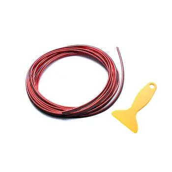 

Flexible Trim Strip 5M Car Door 3D 16FT Gap Universal Insert Molding Red