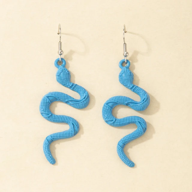 docona Bohemia Snake Animal Drop Dangle Earrings for Women Luxury Geometry Crystal Metal 2021 Female Party Gold Jewelry серьги 17637-blue