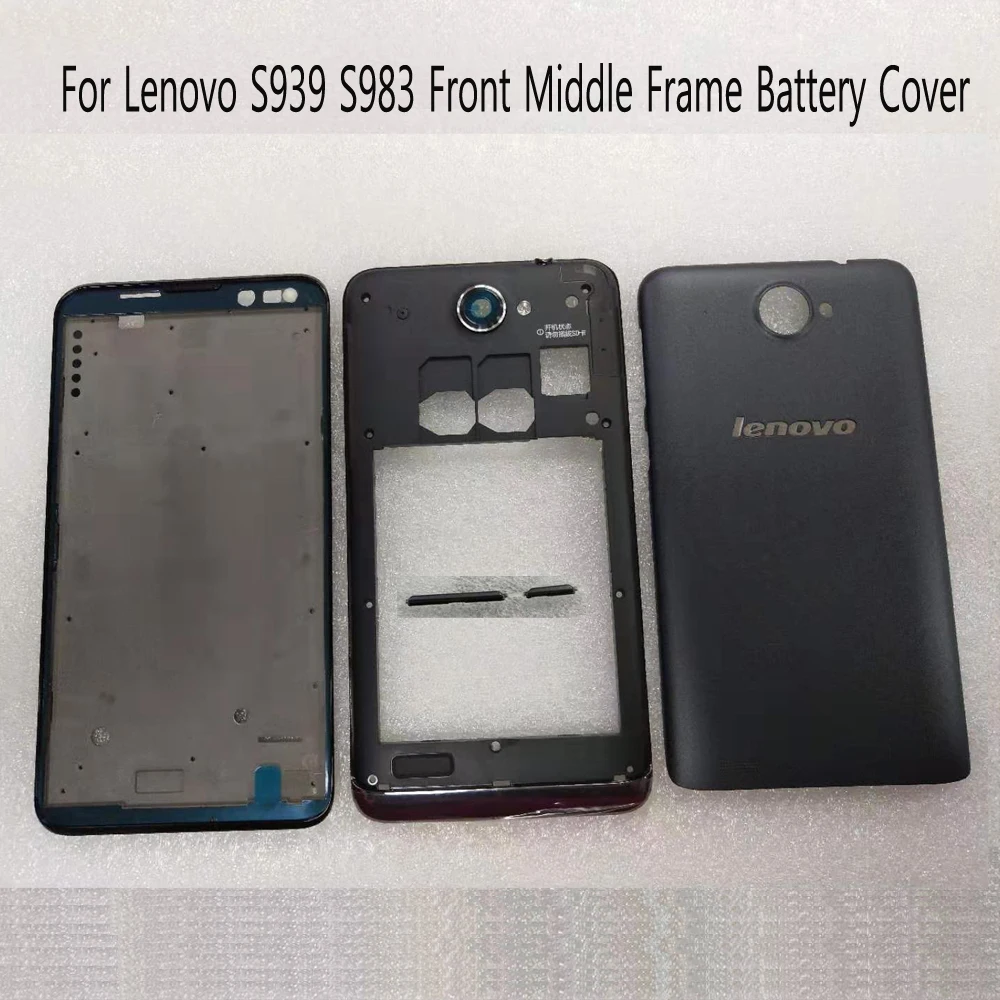 Корпус для lenovo S939 s938 передняя рамка средняя рамка Батарейная дверь задняя крышка с объективом камеры с кнопками громкости питания