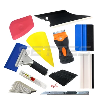 

11pcs/set Blue Scraper Squeegee With Felt Edge Car Wrap Tools Vinyl Wraping Sticker Installation Kit Cutter Knife Car Stying