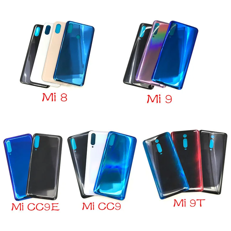 Задняя крышка батарейного отсека задняя корпуса с клеем для Xiaomi Mi 8 9 9T CC9 CC9e /A3