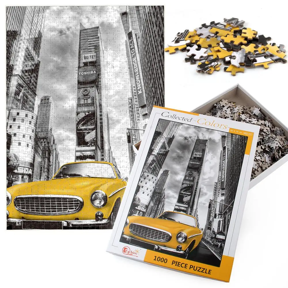 

Adult boys and girls decompression jigsaw puzzle thickened paper version on the streets of New York 1000 pieces