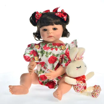 

Full Soft Silicone Reborn Baby Doll 55CM Toy For Girl Vinyl Newborn Princess Baby Toddler Dolls Toy Playmate Xmas Birthday Gift