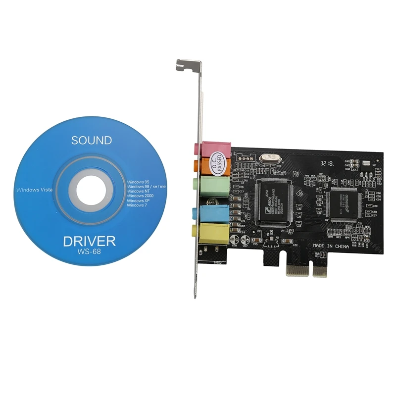 PCI Express PCI-E 5,1 канальный 3D Аудио 6 каналов цифровой звуковой карты для win XP