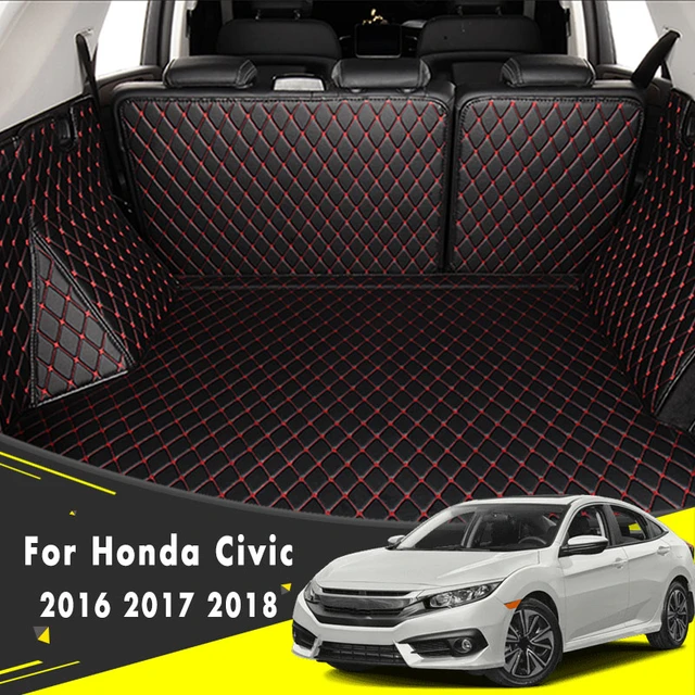 Ensemble de tapis de sol de voiture noirs 3 pièces cuir tout temps pour  Honda Civic 2012-2015