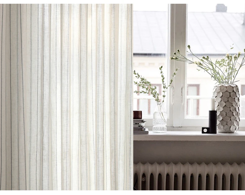 Linen cotton stripe curtain For Living Room Linen bedroom curtain Window Drapes For Bedroom Kitchen curtains kids curtains Curtains best of sale