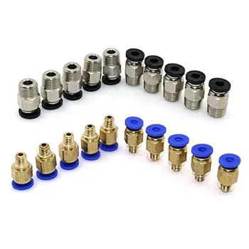 

PC4-M10 Straight Pneumatic Fitting Push to Connect + PC4-M6 Quick in Fitting for 3D Printer Bowden Extruder (Pack of 20pcs)