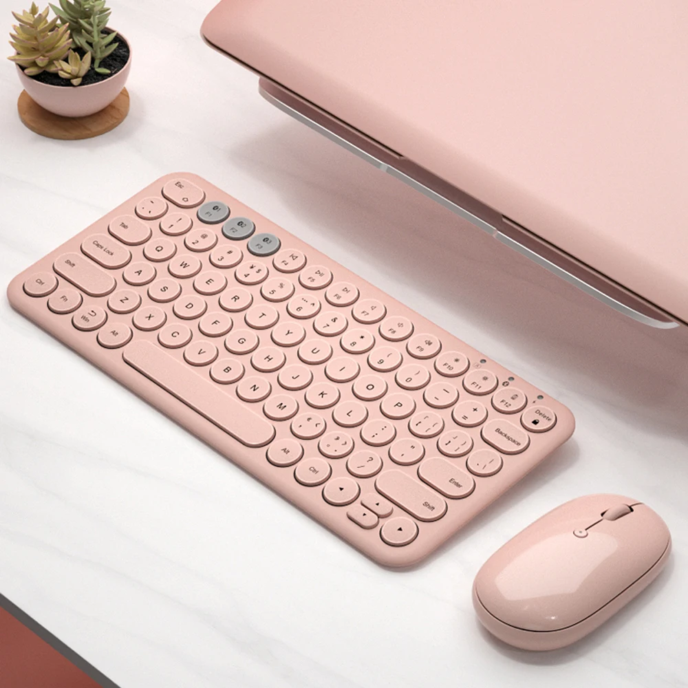 Bluetooth Бесшумная мини игровая клавиатура мышь комбо круглая кнопка Волшебная