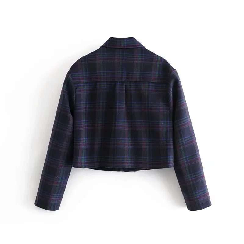 

Hot Selling 2018 Autumn New Style European And American Women's Dual Pocket Pattern Woolen Jacket