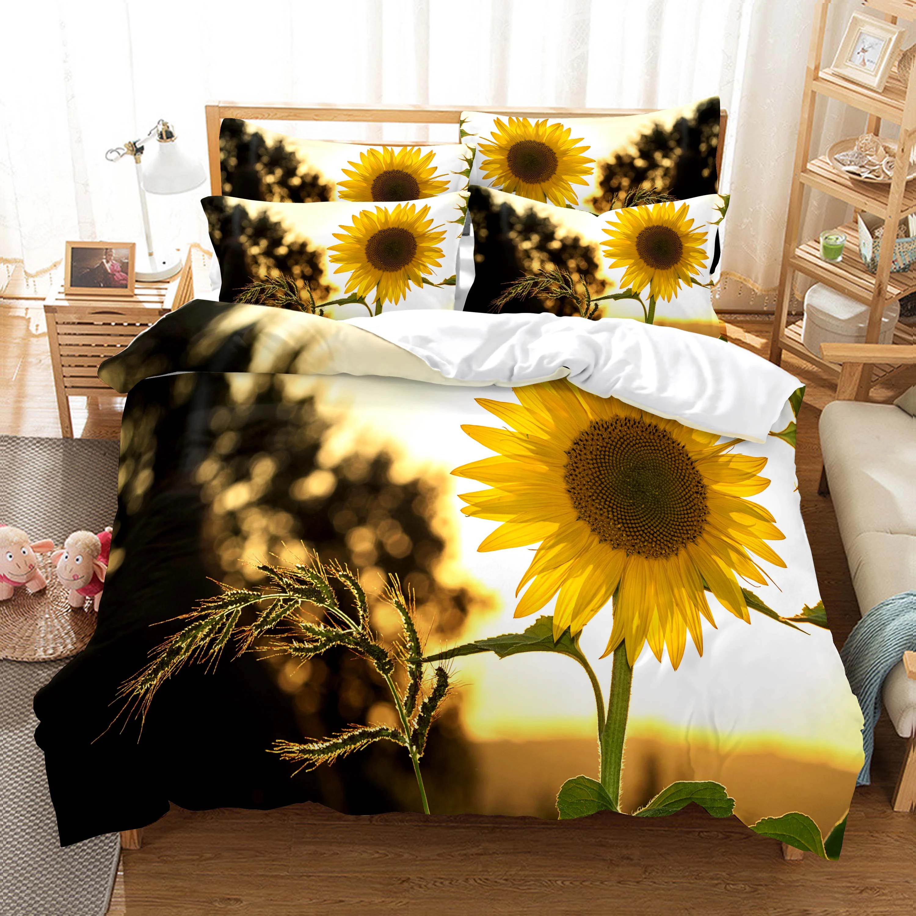 Sunflower Bedding Set For Bedroom Soft Bedspreads For Bed Home