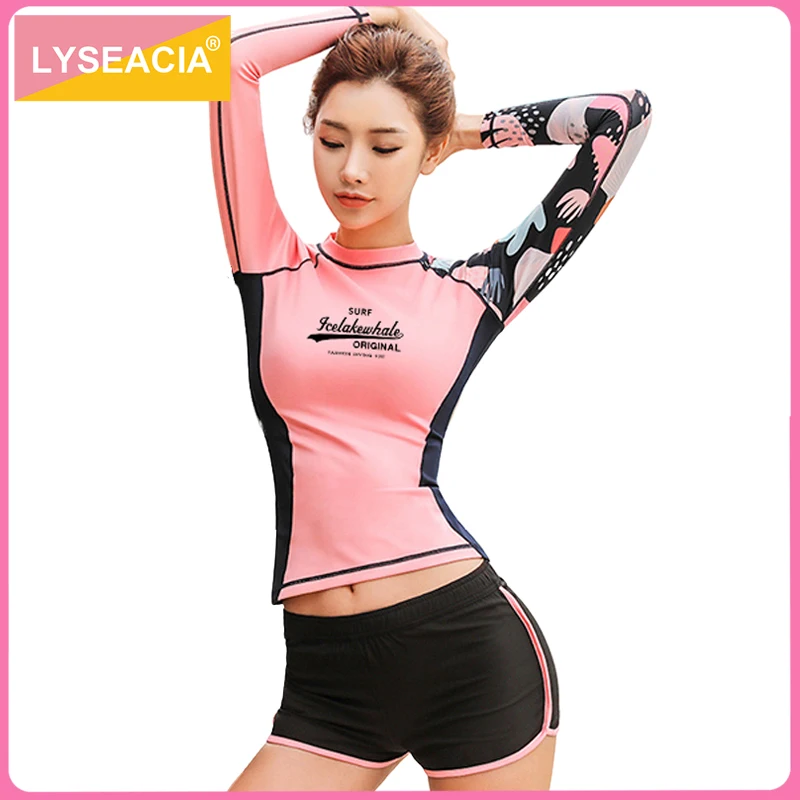 Спортивные Купальники с длинным рукавом Rashguard женская одежда для серфинга