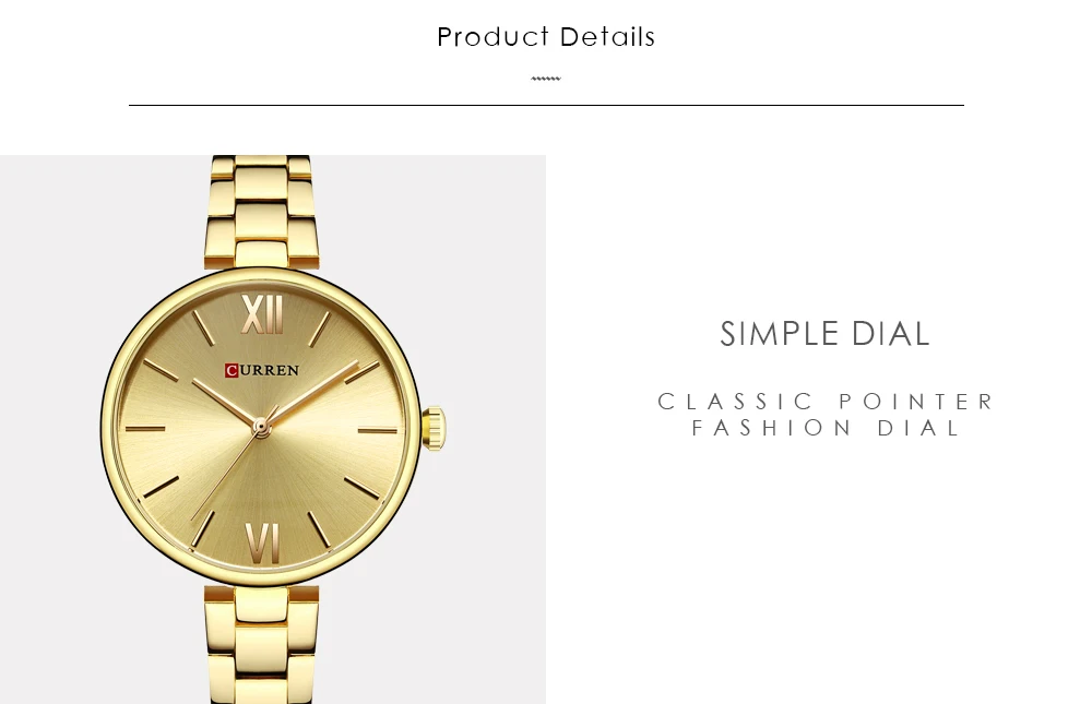 CURREN Модные женские часы Кварцевые водонепроницаемые золотые часы женские маленькие часы с браслетом из нержавеющей стали reloj mujer