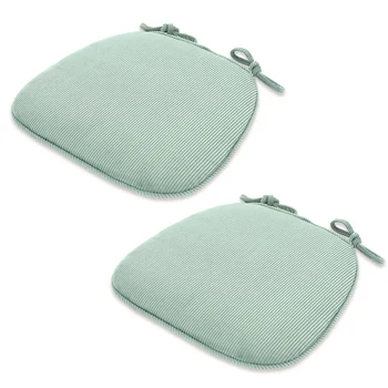 

2pcs Winter With Ties Chair Corduroy Pad Home Office Sofa Students Seat Cushion Non Slip Solid Thicken Removable Kitchen