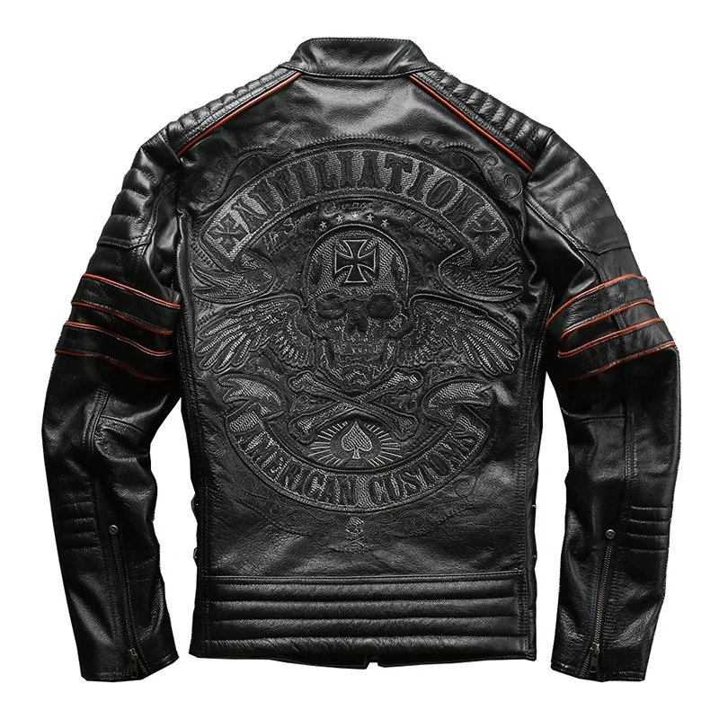 skull leather jackets motorcycle