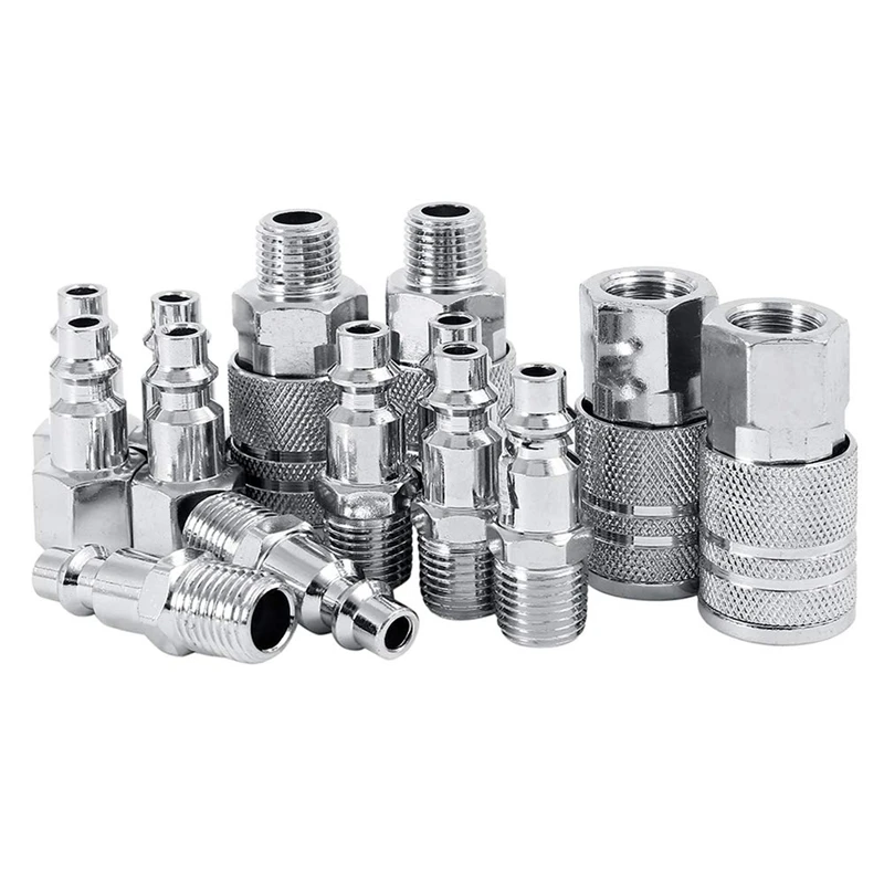 

HOT-garden hose&reels 14pcs Air Line Hose Compressor Fitting 1/4 Inch Bsp Metal Connectors Coupler Male Female Quick Release Set