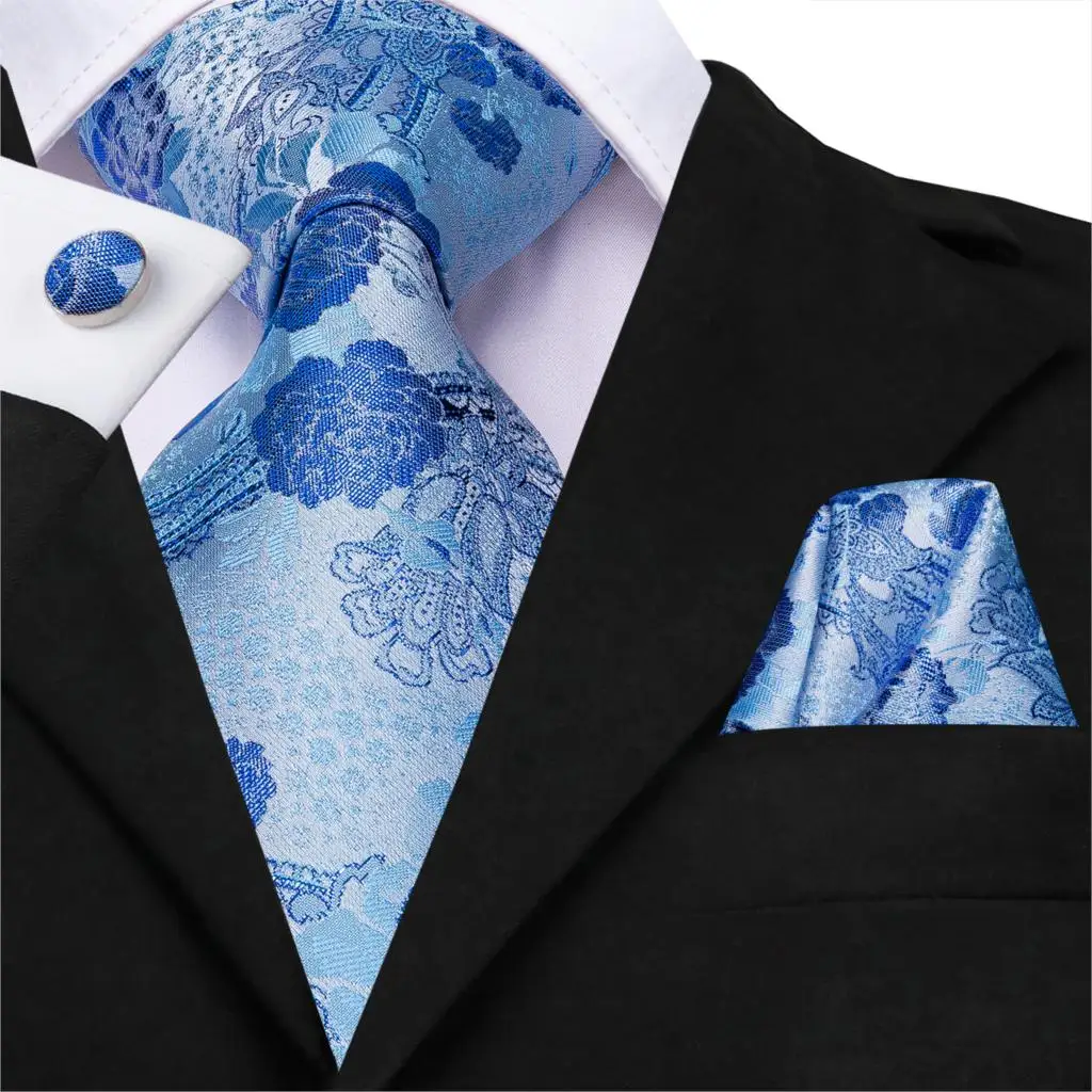 SN-3297 Hi-Tie Новые Классические шелковые мужские галстуки на шею темно-синие галстуки с цветочным принтом для мужчин деловые роскошные свадебные галстуки Gravatas - Цвет: SN-3297