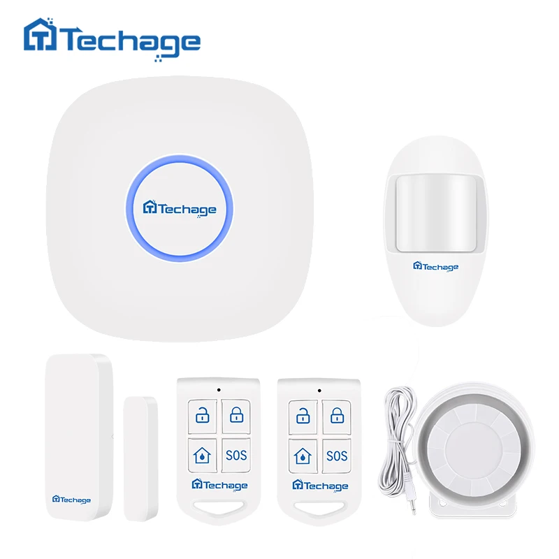 Сигнализация Techage S1 с Wi Fi GSM GPRS PIR датчиком движения|Комплекты для сигнализации| |